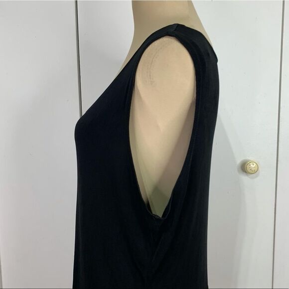 Womens Black Tank Top Size 1X Liquid Knit Mde in Heaven - Picture 7 of 9